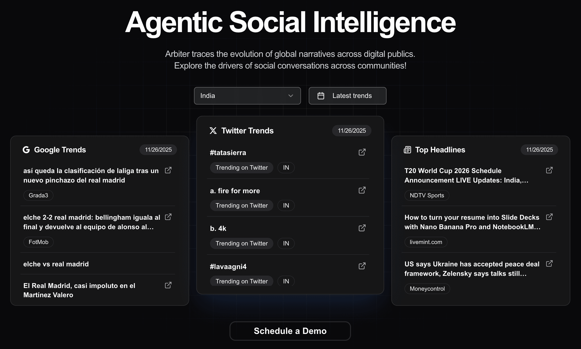 Arbiter: Social Sensemaking Platform — public beta launch, November 2025