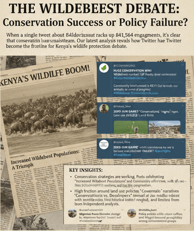 February 2026 cover, Wildebeest conservation debate in Kenya — Arbiter analysis